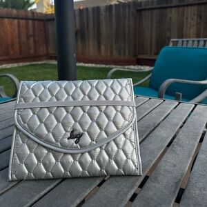 Silver Quilted Jewelry Travel Case | NWOT